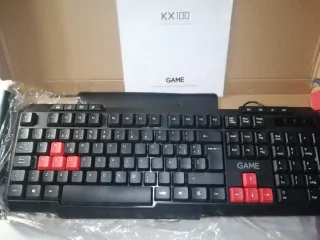 Teclado Ordenador GAME KX100 Negro rojo con cable