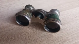 Prismáticos antiguos con estuche