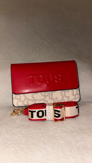 Bolso  Rojo y Beige