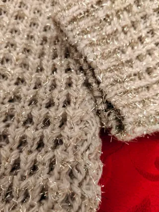 Pullover corto donna lurex argento