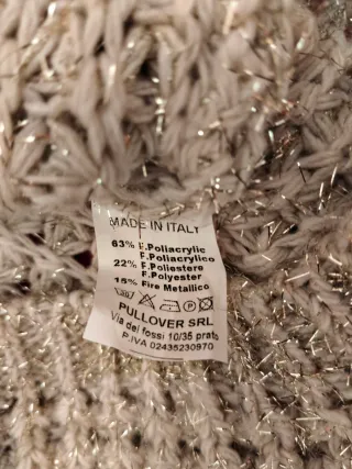 Pullover corto donna lurex argento