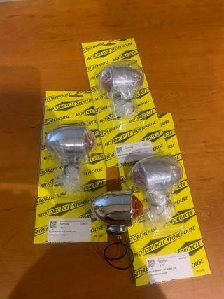 Intermitentes Moto Naranja Cromados