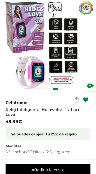 Cefa Toys Reloj Inteligente Holawatch Urban Love