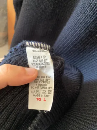 Maglione uomo collo alto blu