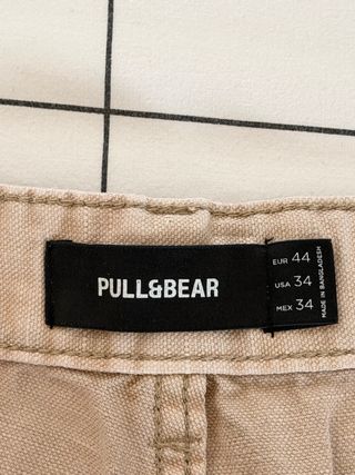 Pantalón Oversize Beige Pull&Bear