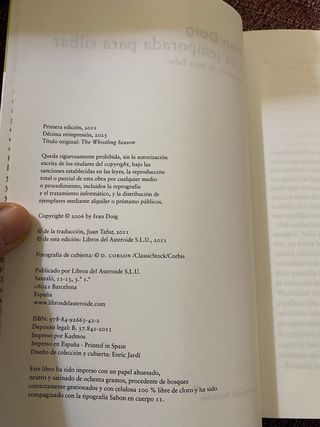 Ivan Doig./ Una temporada para silbar