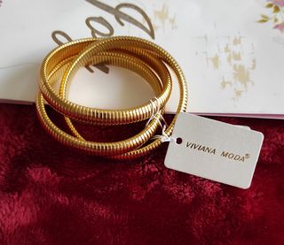 Trío Pulseras Elásticas Acero Dorado VIVIANA MODA