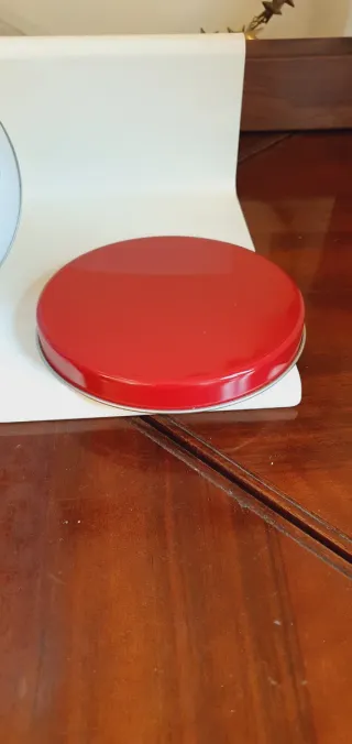 Barattolo alto metallo Ikea bianco rosso