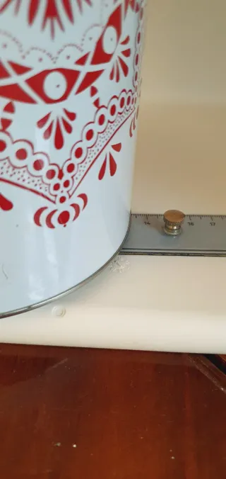 Barattolo alto metallo Ikea bianco rosso