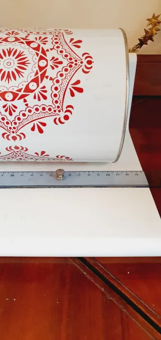 Barattolo alto metallo Ikea bianco rosso