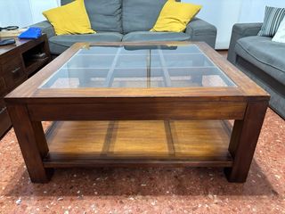 Mesa de centro Banak madera y cristal