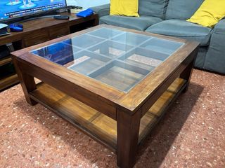 Mesa de centro Banak madera y cristal