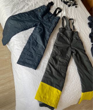 2 Pantalones esquí para niños con tirantes