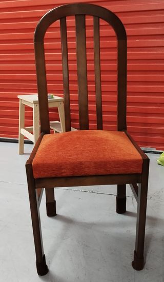 4 Sillas de Comedor Madera y Tela