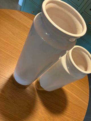 Jarrón cerámica Blanco y