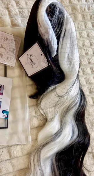 Peluca Carnaval Blanco y Negro Talla Única