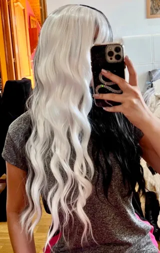 Peluca Carnaval Blanco y Negro Talla Única