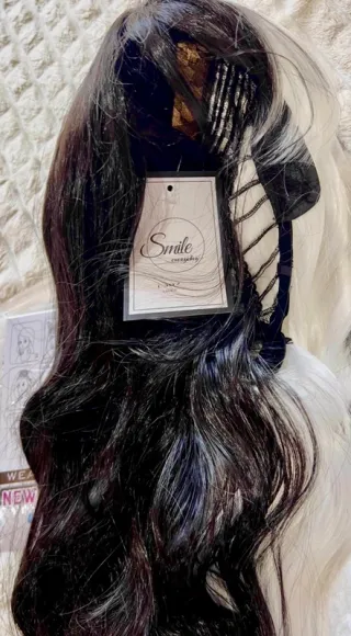 Peluca Carnaval Blanco y Negro Talla Única