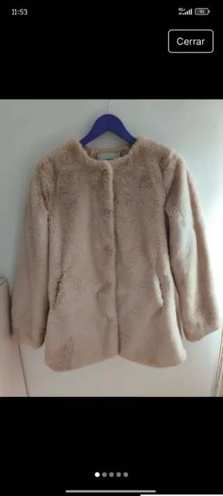 Abrigo pelo mujer Stradivarius beige