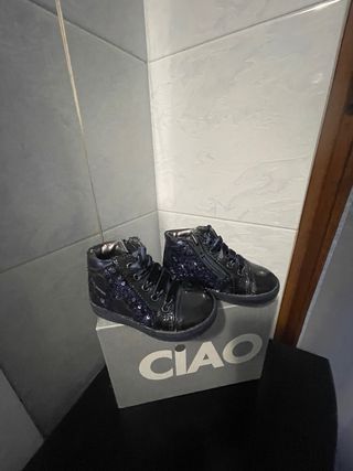 Scarpe bambina blu con paillettes