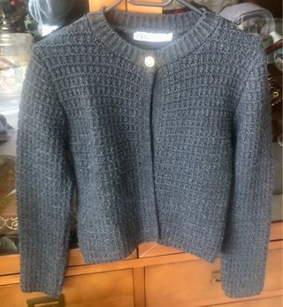 Chaqueta punto Zara gris talla S