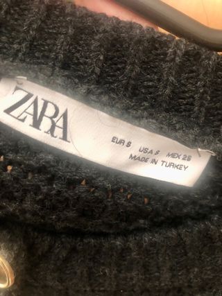 Chaqueta punto Zara gris talla S
