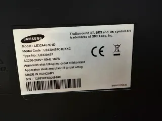 Televisor Samsung 32' LCD LE32A457C1D. Como nuevo.