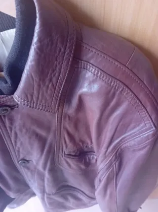 Cazadora Piel Vintage Talla 50 Marrón