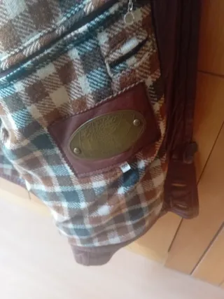 Cazadora Piel Vintage Talla 50 Marrón