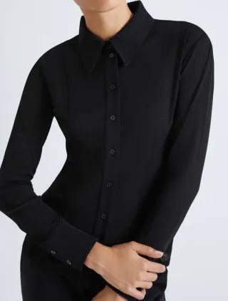 ZARA - Camisa tejida negra