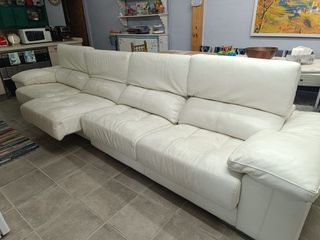 Sofá modular de 2 piezas en piel blanca
