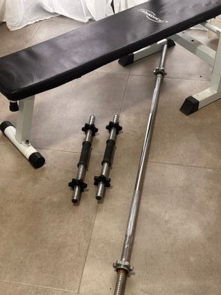 Banco de Pesas Multifuncional + Barras