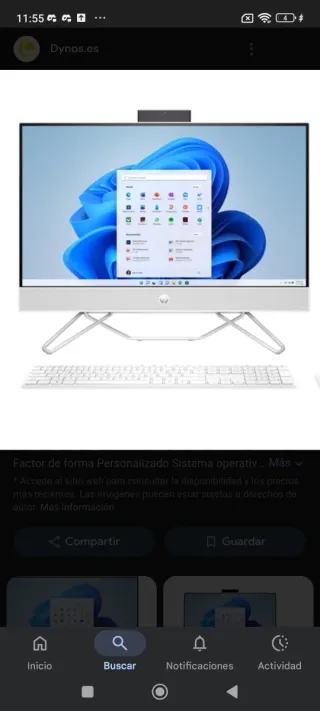 PC HP Todo en Uno Blanco