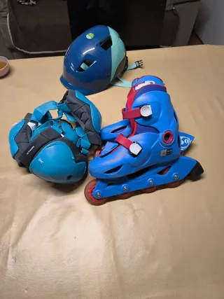 Set Patines Niño Casco y Protecciones