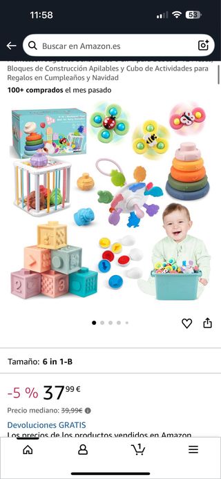 Juego Montessori 6 en 1 para bebés