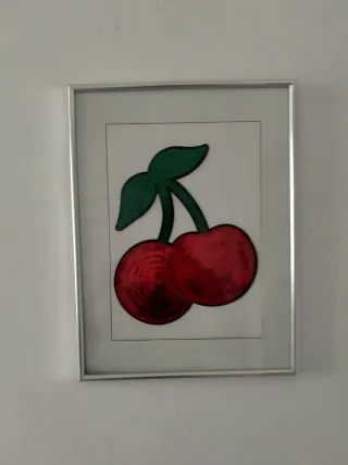 Dos Cuadro Decorativo Cerezas.