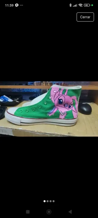 Zapatillas Converse pintadas a mano Stitch