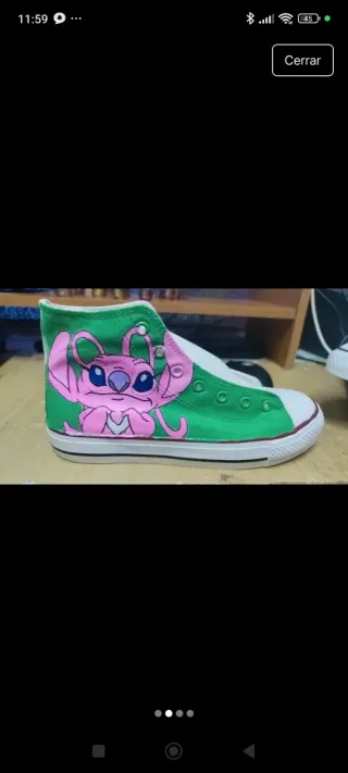 Zapatillas Converse pintadas a mano Stitch