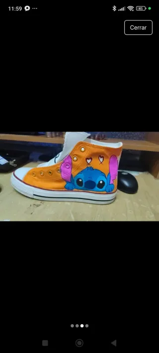 Zapatillas Converse pintadas a mano Stitch