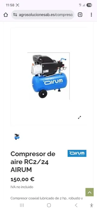 COMPRESOR DE AIRE AIRUM NUEVO DE 24L Y 2HP