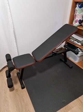 Banco de pesas y abdominales inclinable