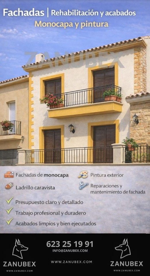 Rehabilitación de fachadas | Monocapa y pintura