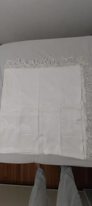 Copriletto matrimoniale antico bianco