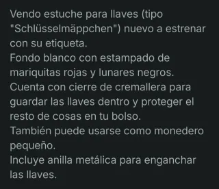 Estuche/Monedero Llavero Mariquitas