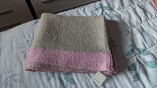 Bufanda Natura Beige y Rosa