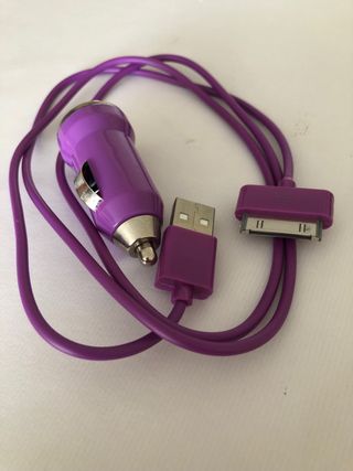Cavo di ricarica iPhone 4 con adattatore accendisigari USB viola