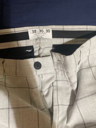 Pantalón Chino de traje a cuadros gris