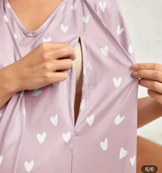 Camisón Lactancia Corazones Talla XL