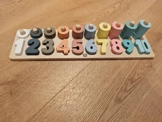 Puzzle Números Madera Abalorios