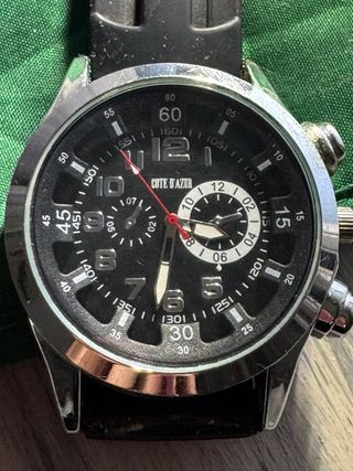 Reloj Cote d'Azur Negro y Plateado